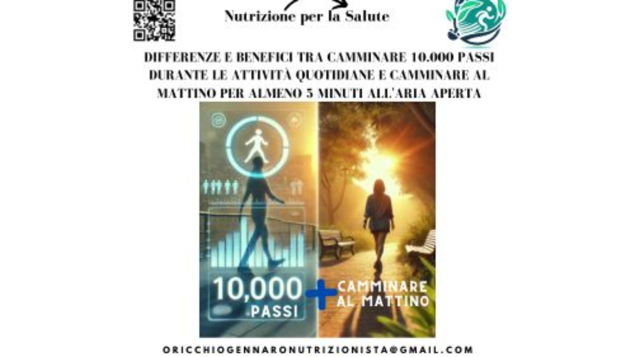 CAMMINARE 10.000 PASSI E CAMMINARE AL MATTINO 5 MINUTI