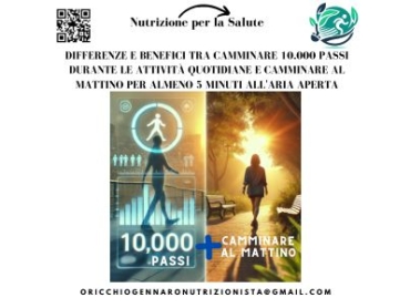 CAMMINARE 10.000 PASSI E CAMMINARE AL MATTINO 5 MINUTI