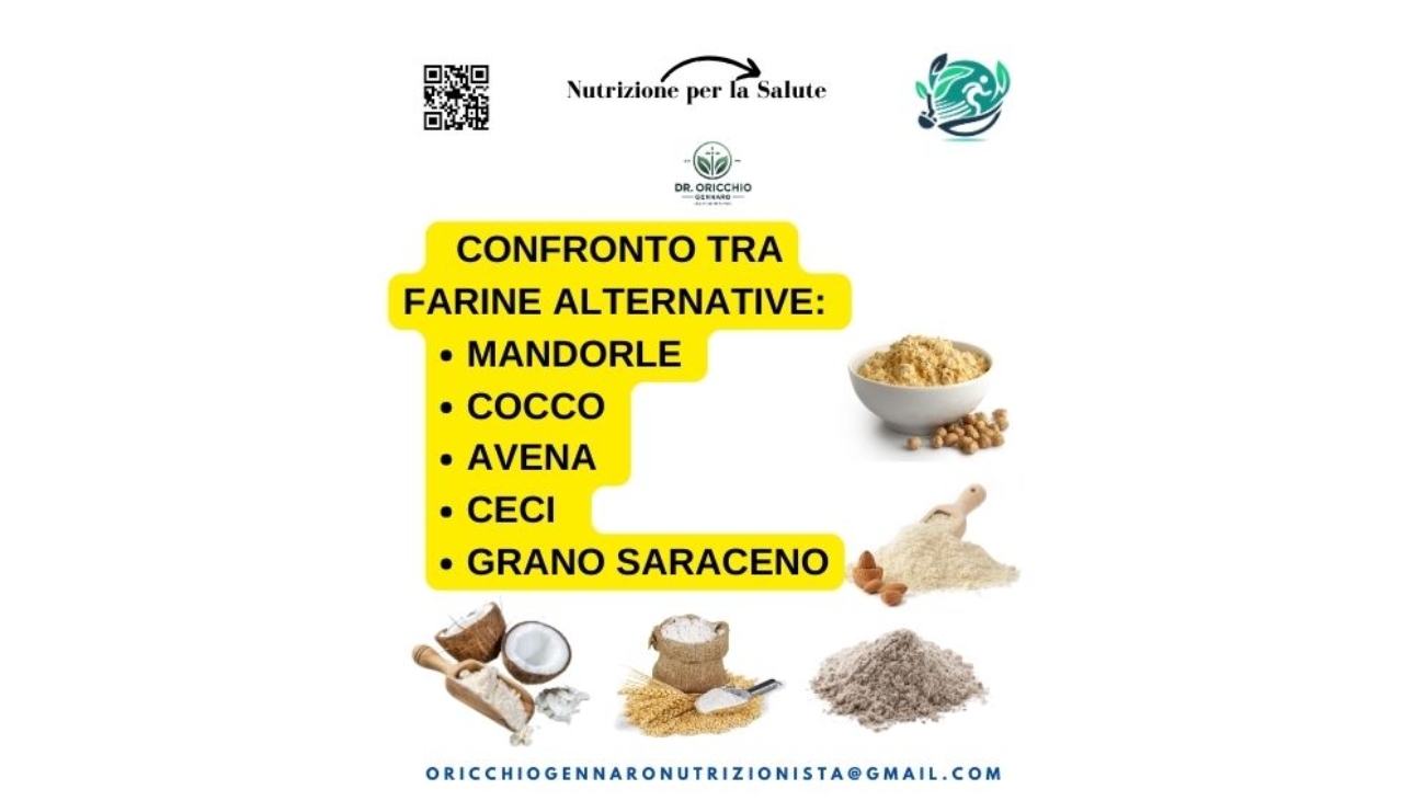 CONFRONTO TRA FARINE ALTERNATIVE: MANDORLE, COCCO, AVENA, CECI E GRANO SARACENO