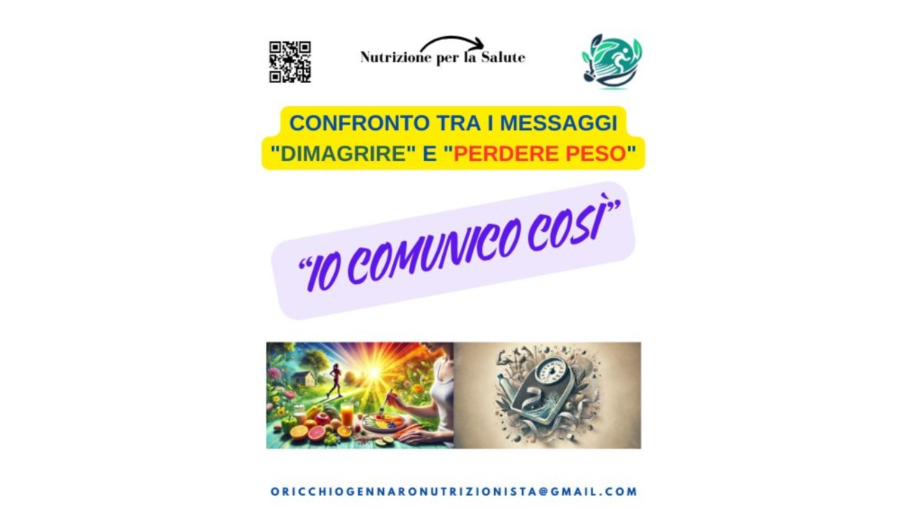 CONFRONTO TRA I MESSAGGI "DIMAGRIRE" E "PERDERE PESO"