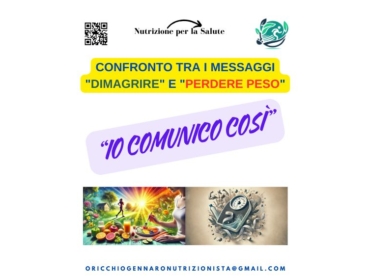 CONFRONTO TRA I MESSAGGI "DIMAGRIRE" E "PERDERE PESO"